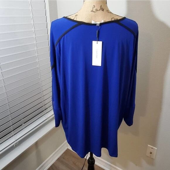 CALVIN klein royal blue zippered‎ sleeve shirt plus size 2X NEW!!!! - Picture 2 of 6